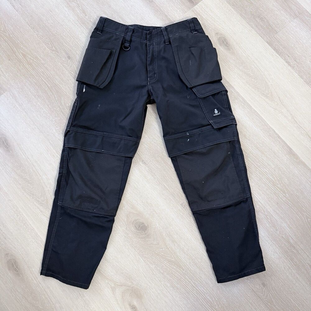 Mascot Denmark Distressed Cargo Pants Mens 33.5 X 32 Black MANY Pockets Gorpcore